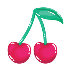 Isolated cherry icon Healthy food Vector