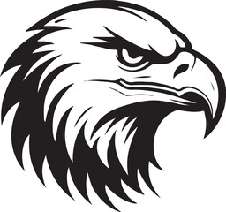 Eagle silhouette black and white logo template animal tattoo symbol and sign 