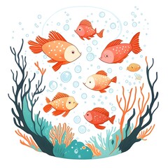 Naklejka premium goldfish in water