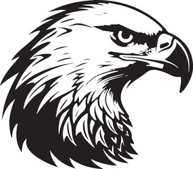 Eagle silhouette black and white logo template animal tattoo symbol and sign 
