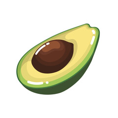 Isolated avocado cut icon Healthy food Vector
