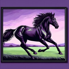 Obraz na płótnie Canvas horse on the green background