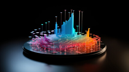 Futuristic holographic diagram