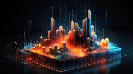 Obraz premium Futuristic holographic diagram