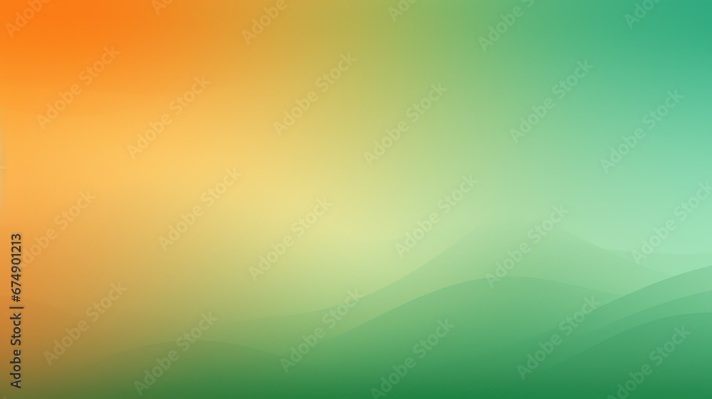 Poster orange green blurry color gradient grainy texture background created with generative ai