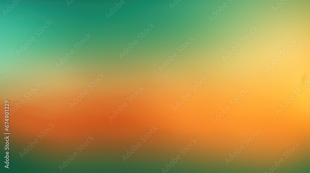 Poster orange green blurry color gradient grainy texture background created with generative ai