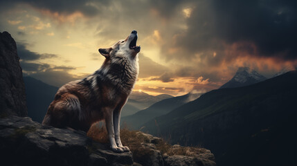 Wolf in the mountains