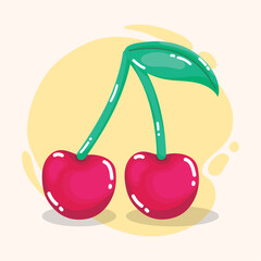 Isolated cherry Fruit icon Healthy food Vector