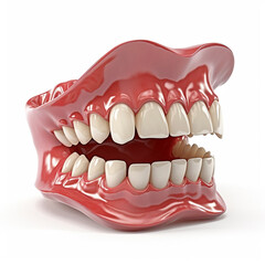 Obraz premium 3D Photo of Denture, white background