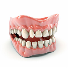 3D Photo of Denture, white background
