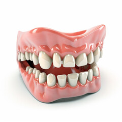 Naklejka premium 3D Photo of Denture, white background