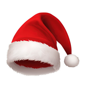 Santa Claus red hat isolated or transparent png. AI generated illustration.