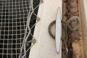 Taquet marin, filet de catamaran, cordage, voilier