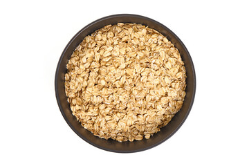 Oat flakes, isolated on white background.
