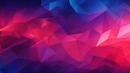 Pink magenta blue purple red orange abstract triangles background created with Generative AI - obrazy, fototapety, plakaty