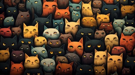 cats cartoon background.