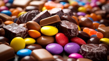 a pile of chocolates.