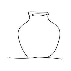 collections of vases and amphorae. Ceramic vase, ancient Greek illustration for a pot. Vector linear illustration. line art