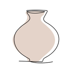 collections of vases and amphorae. Ceramic vase, ancient Greek illustration for a pot. Vector linear illustration. line art. color.