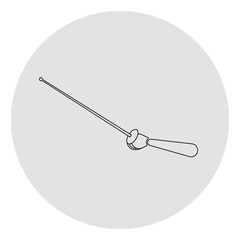 Fencing competition icon. Sport sign. Line art.