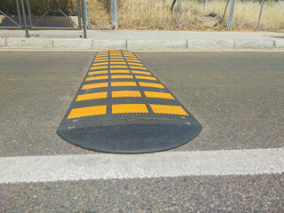 Speed bumps installed at urban area