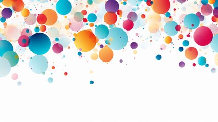 white background with colorful circles.
