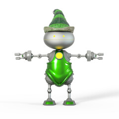 santa helper bot in t pose