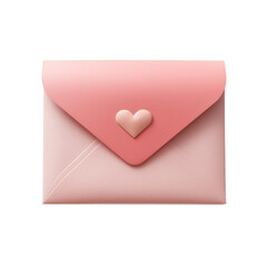 pink envelope with heart, valentine card with roses, love letter - obrazy, fototapety, plakaty