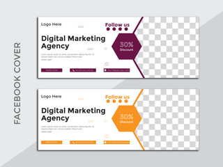 Digital marketing facebook cover web banner template creative corporate business marketing agency social media Facebook cover design