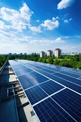 Obraz premium Solar panels on the roof of a building