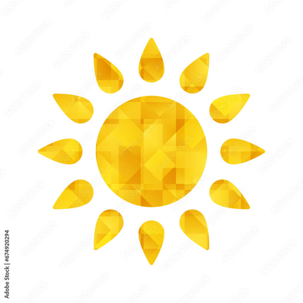 Wall mural sun vector illustration. stylized element on white background. best for seamless patterns, polygraph