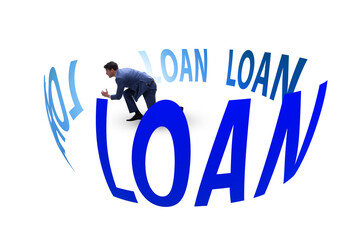 Debt and loan concept with businessman