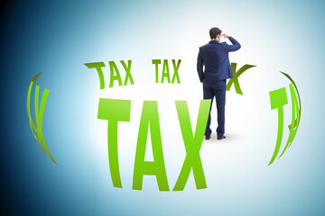 Businessman in the tax business concept