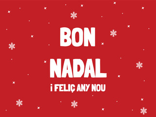 Bon Nadal christmas design with catalan language - obrazy, fototapety, plakaty
