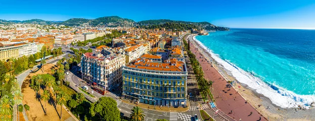 Papier Peint photo autocollant Europe méditerranéenne Aerial view of Nice, Nice, the capital of the Alpes-Maritimes department on the French Riviera