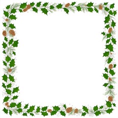 Fototapeta premium Christmas border frame white background