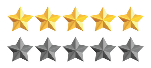 Obraz premium Star rating icons on white background.