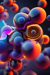 Fotobehang Molecule under a powerful microscope, realistic, generated by Ai © pil76