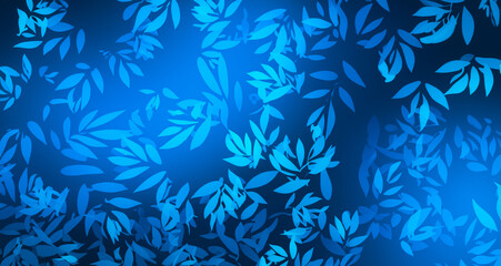 Various Blue Leaves in Art