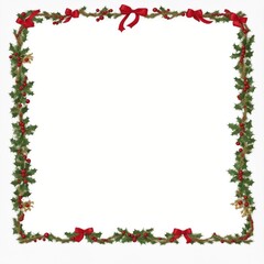 Christmas border frame white background