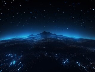 Abstract sci-fi blue background, concept of digital future., AI