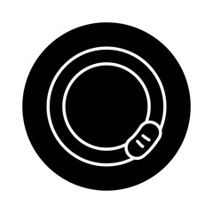 Lamp is fluorescent black line icon.