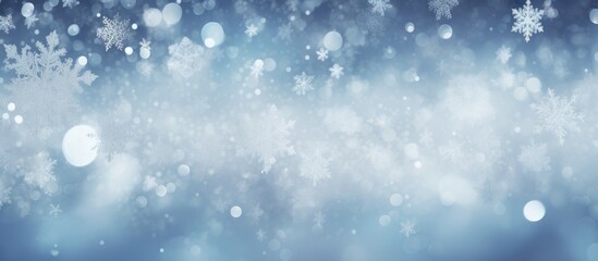 Fototapeta na wymiar White snowflakes bokeh abstract christmas background