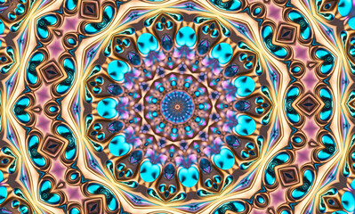 Abstract kaleidoscope background. Beautiful multicolor kaleidoscope texture. Unique mandala design.