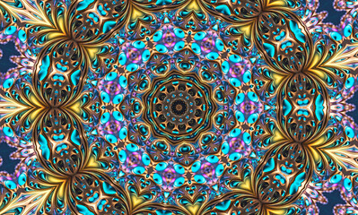 Abstract kaleidoscope background. Beautiful multicolor kaleidoscope texture. Unique mandala design.