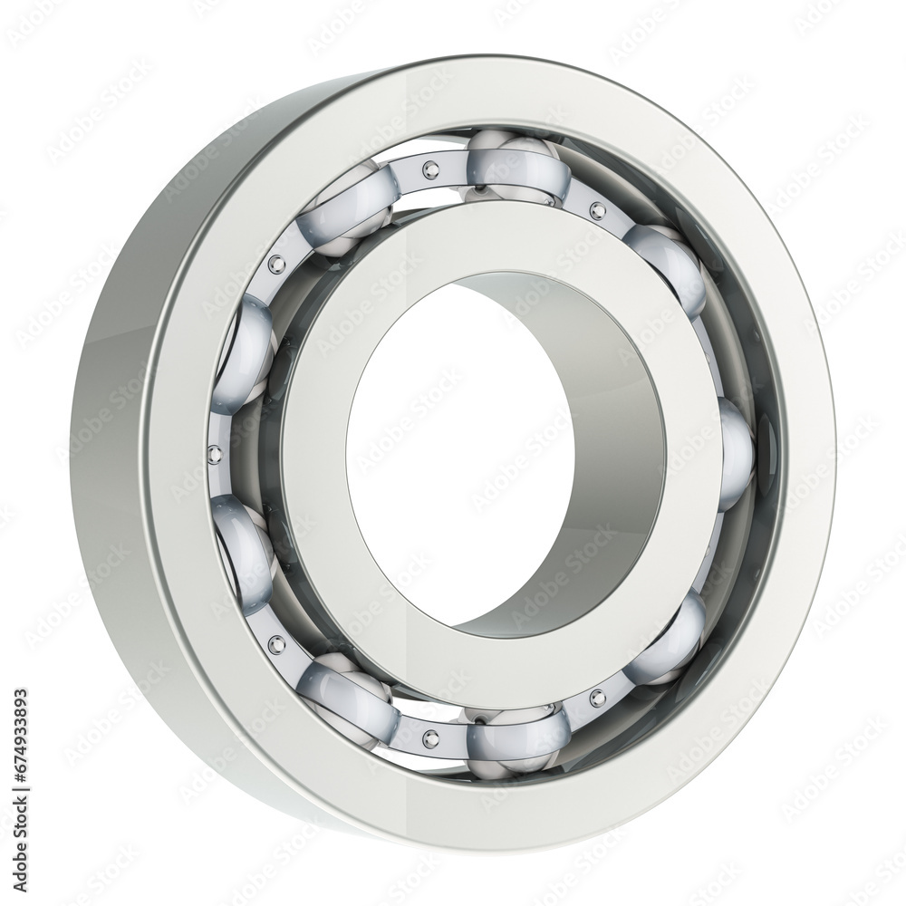 Poster ball bearing, side view. 3d rendering isolated on transparent background