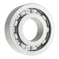 Ball bearing, side view. 3D rendering isolated on transparent background - obrazy, fototapety, plakaty