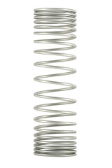 Steel helical coil spring, 3D rendering isolated on transparent background