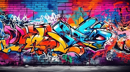 Graffiti wall abstract background. Idea for artistic pop art background backdrop - obrazy, fototapety, plakaty