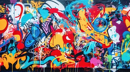 Foto op Aluminium Graffiti wall abstract background. Idea for artistic pop art background backdrop © DZMITRY